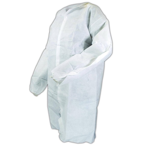 Magid Disposable Lab Coat, SmsSMS, Snaps Closure, White, 2XL C8-XXL - main